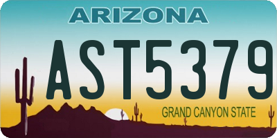 AZ license plate AST5379