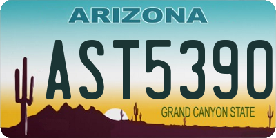 AZ license plate AST5390
