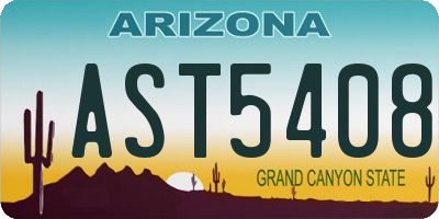 AZ license plate AST5408