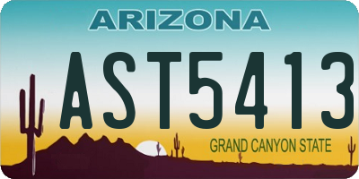 AZ license plate AST5413