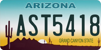 AZ license plate AST5418