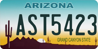 AZ license plate AST5423