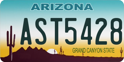 AZ license plate AST5428