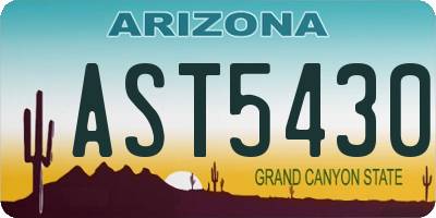 AZ license plate AST5430