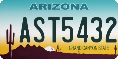 AZ license plate AST5432