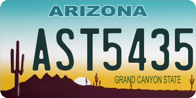 AZ license plate AST5435