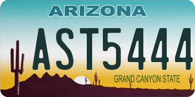 AZ license plate AST5444