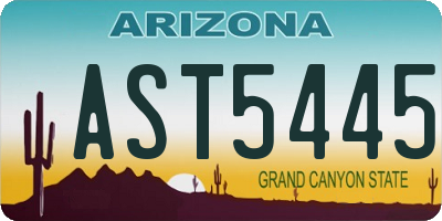 AZ license plate AST5445