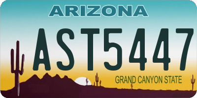 AZ license plate AST5447