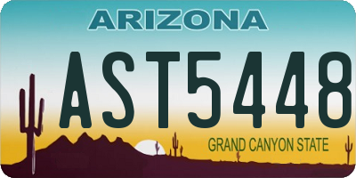 AZ license plate AST5448