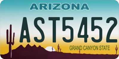 AZ license plate AST5452