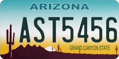 AZ license plate AST5456