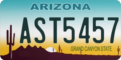 AZ license plate AST5457