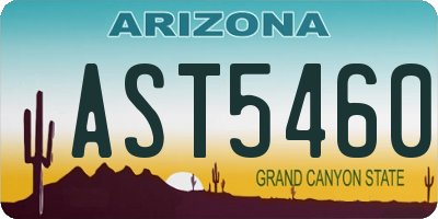 AZ license plate AST5460