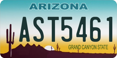 AZ license plate AST5461