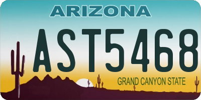 AZ license plate AST5468