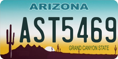 AZ license plate AST5469