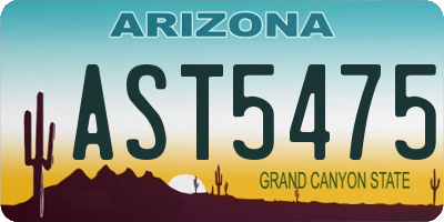 AZ license plate AST5475