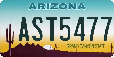 AZ license plate AST5477
