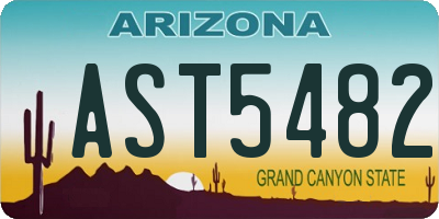 AZ license plate AST5482