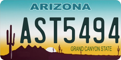 AZ license plate AST5494