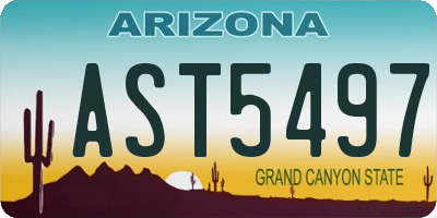 AZ license plate AST5497