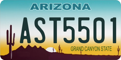 AZ license plate AST5501