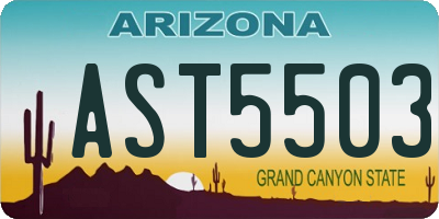AZ license plate AST5503