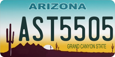 AZ license plate AST5505