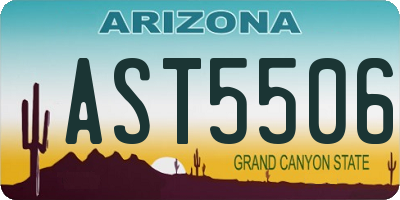 AZ license plate AST5506