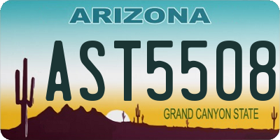 AZ license plate AST5508