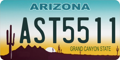 AZ license plate AST5511