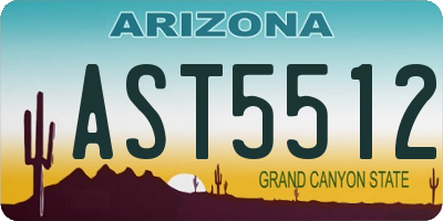 AZ license plate AST5512