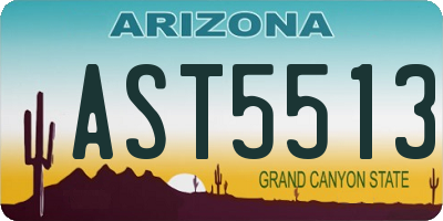 AZ license plate AST5513