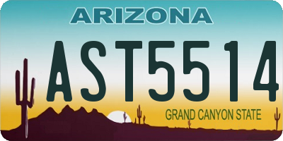 AZ license plate AST5514