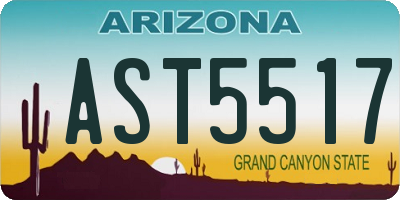 AZ license plate AST5517