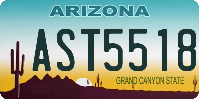 AZ license plate AST5518