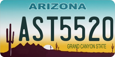 AZ license plate AST5520
