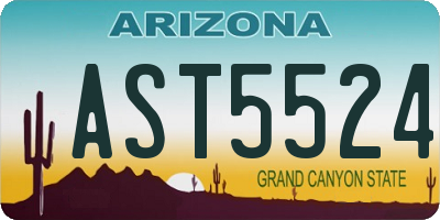 AZ license plate AST5524