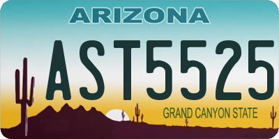 AZ license plate AST5525