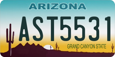 AZ license plate AST5531