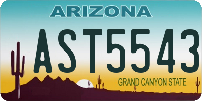 AZ license plate AST5543