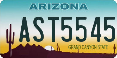 AZ license plate AST5545