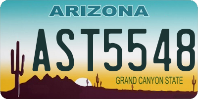 AZ license plate AST5548