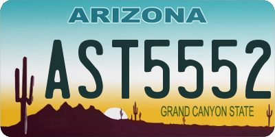 AZ license plate AST5552
