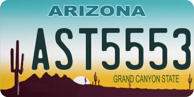 AZ license plate AST5553