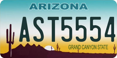 AZ license plate AST5554