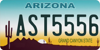 AZ license plate AST5556