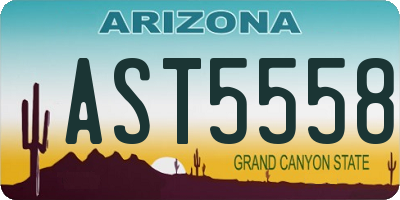 AZ license plate AST5558