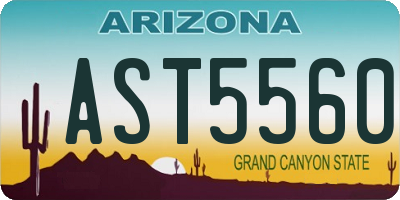 AZ license plate AST5560